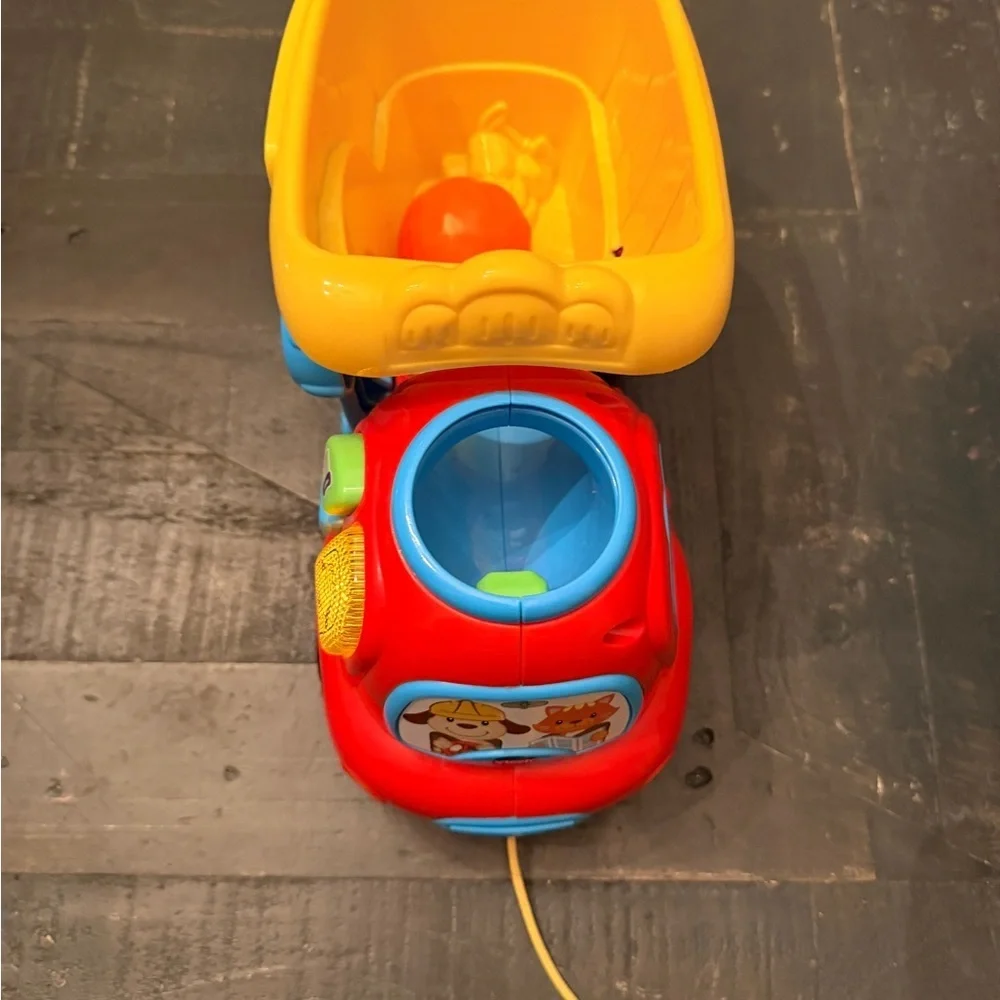 Vibrant Red and Yellow Dump Truck Toy